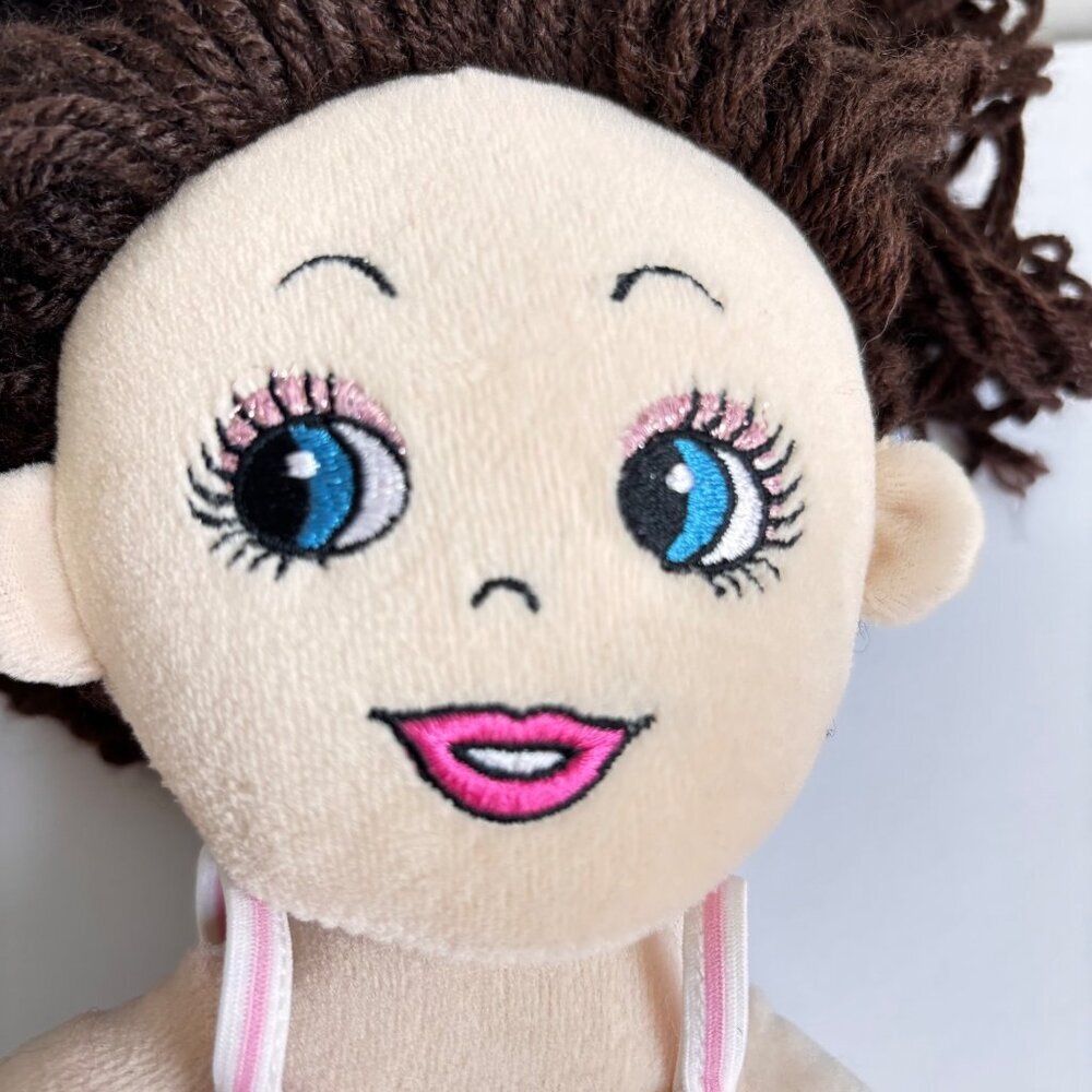 Build A Bear Friends 2B Made Doll Soft Plush Brown Curly Hair - Picture 3 of 4